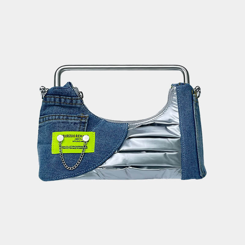 Design-03-Unique-Denim-Patchwork-Silver-Metal-Top-Handle-Bag