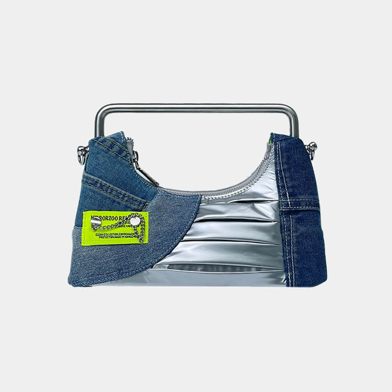 Eco-Friendly-Denim-Remake-Bag-With-Silver-Top-Handle-And-Detachable-Chain-Shoulder-Strap-Design-02