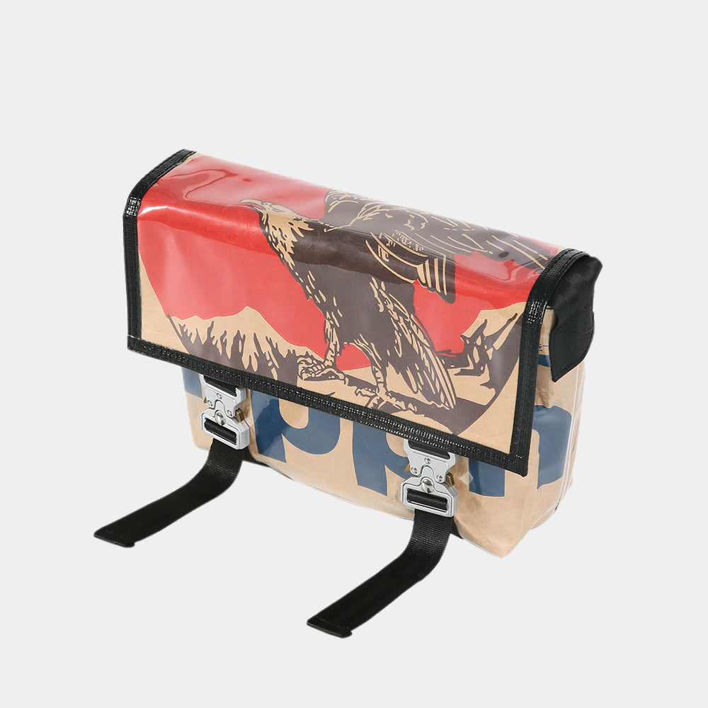 Eco-Friendly-Flap-Crossbody-Messenger-Bag-Made-From-Recyled-Eagle-Print-NIPPN-Flour-Sack