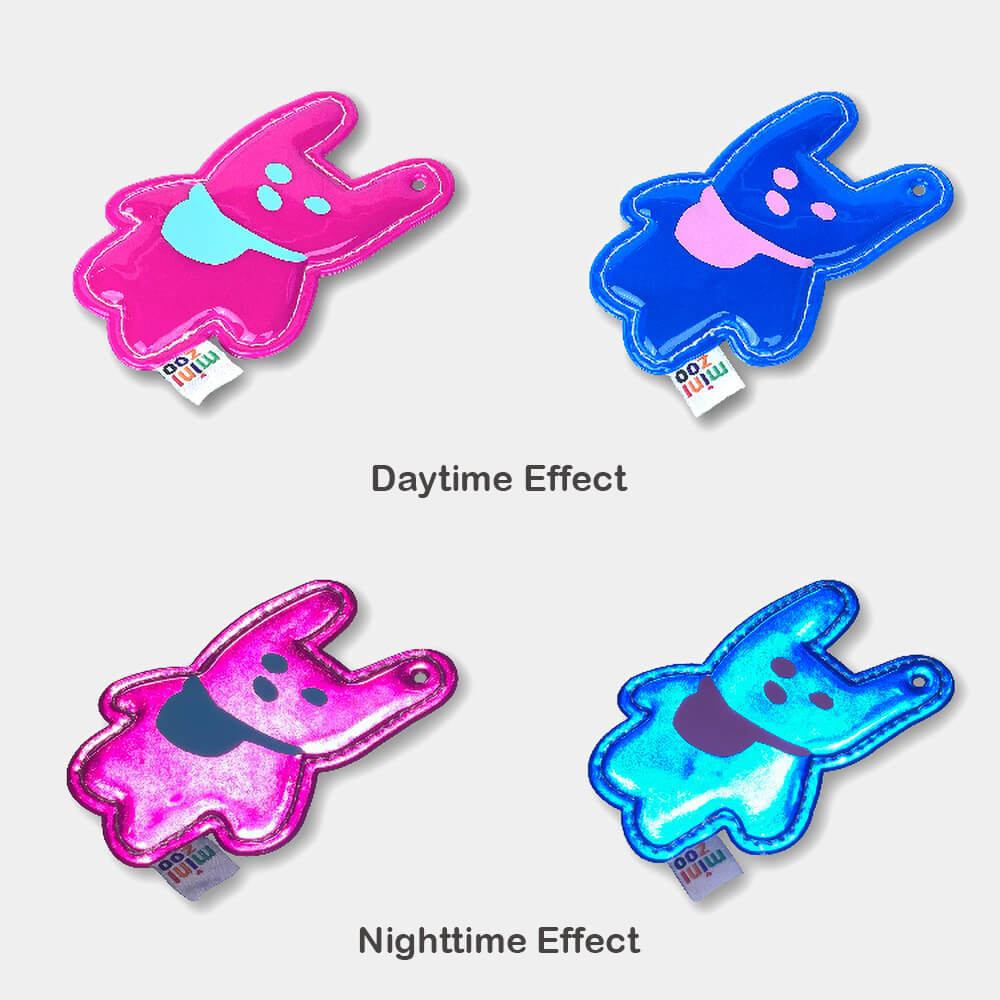 Effect-comparison-between-daytime-and-nighttime-pink-and-blue-bunny-charm