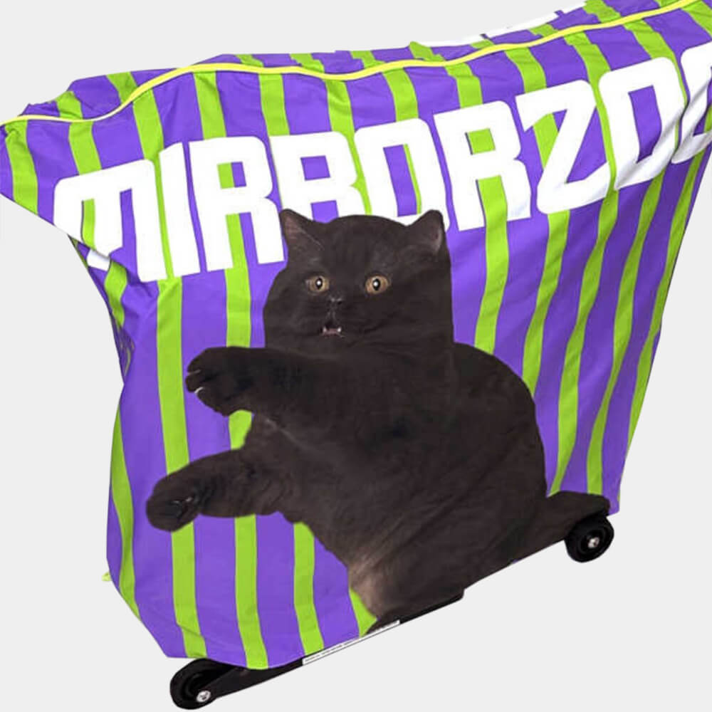 MIRRORZOO-ZaiZai-Cat-Print-Vertical-Striped-Pattern-Bicycle-Cover