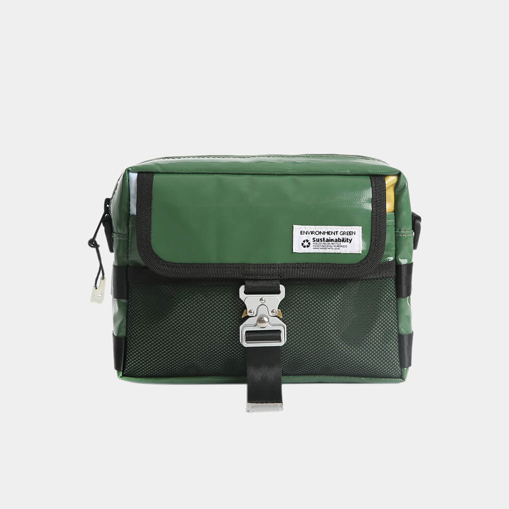 MirrorZoo-Repurposed-Billboard-Versatile-Crossbody-Handlebar-Bag-In-Green