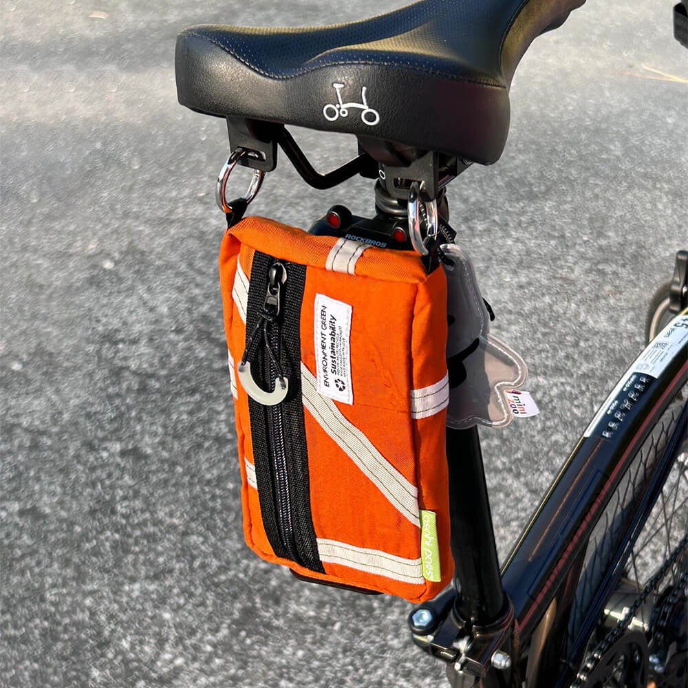 Recycled-Parachute-Orange-Bicycle-Seatpack