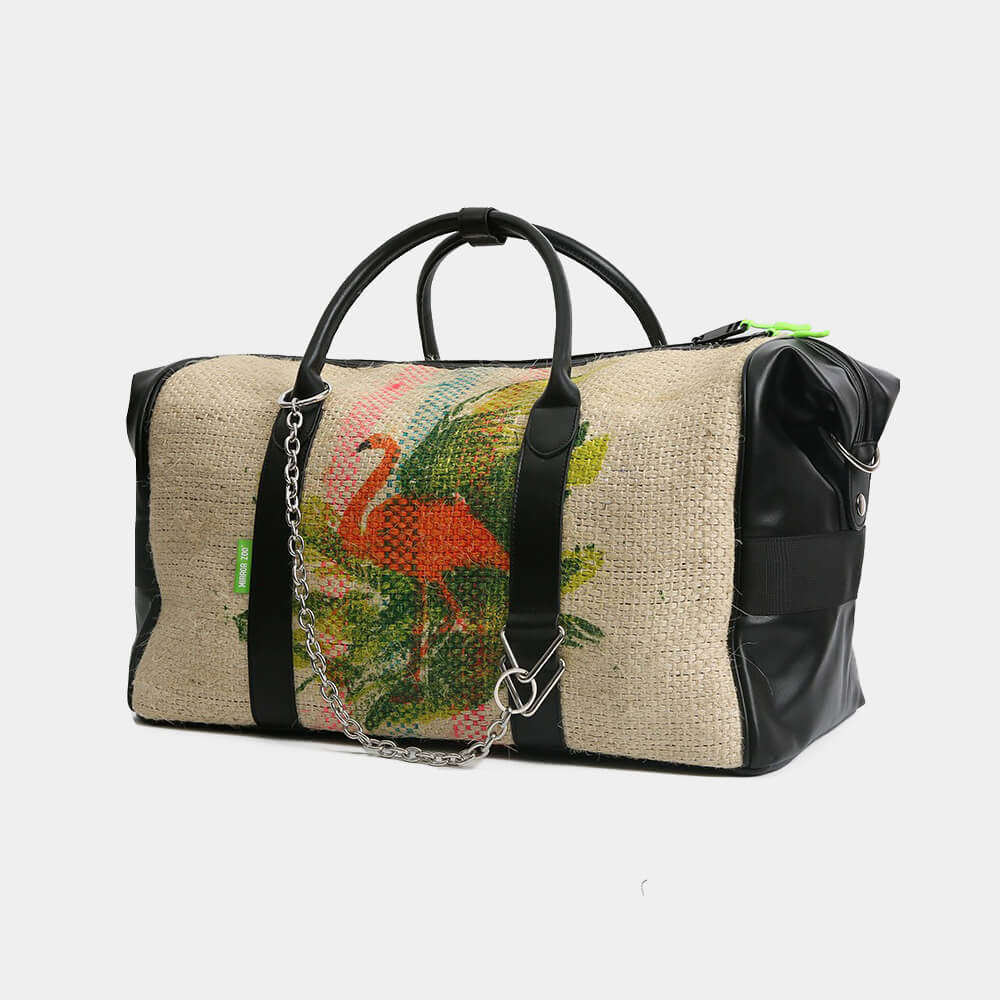 Remake-Burlap-Coffee-Sacks-Travel-Duffle-Bag-With-Red-Crowned-Crane-Graphic