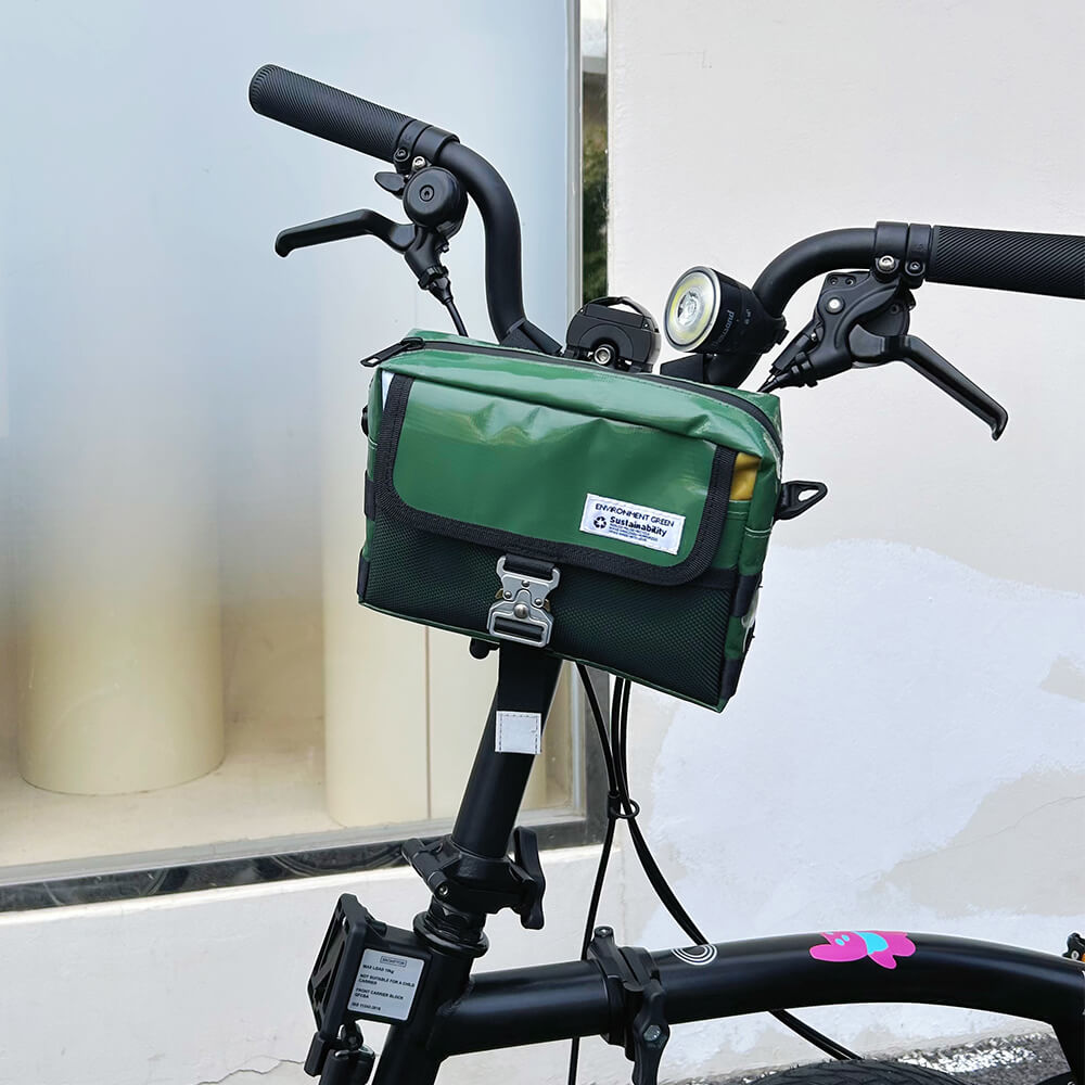 Upcycled-Billboard-Green-Versatile-Bike-Handlebar-Bag