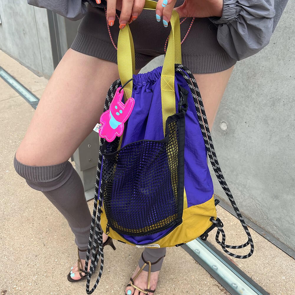 Vibrant-Purple-And-Yellow-Color-Block-Lightweight-Drawstring-Backpack